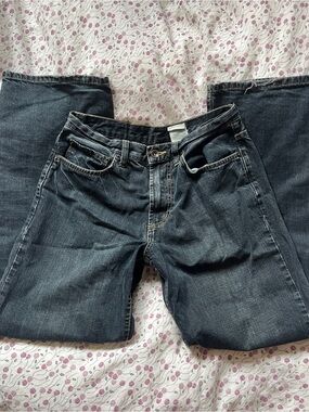 mid rise straight cut jeans